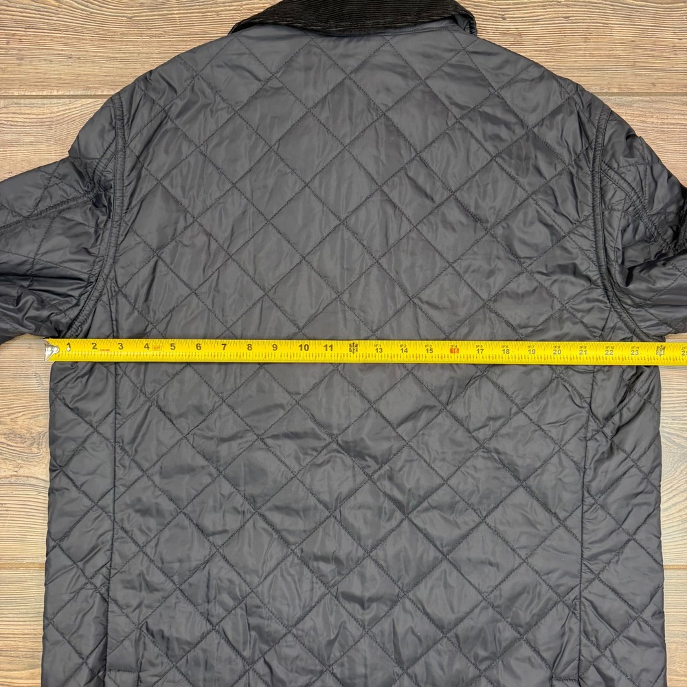 Barbour Mens Size Large Airedale D685 Quilted Jacket Black Corduroy Collar - Picture 6 of 12